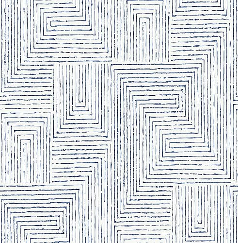 NuWallpaper x Scott Living Blue Ink Peel and Stick Wallpaper,