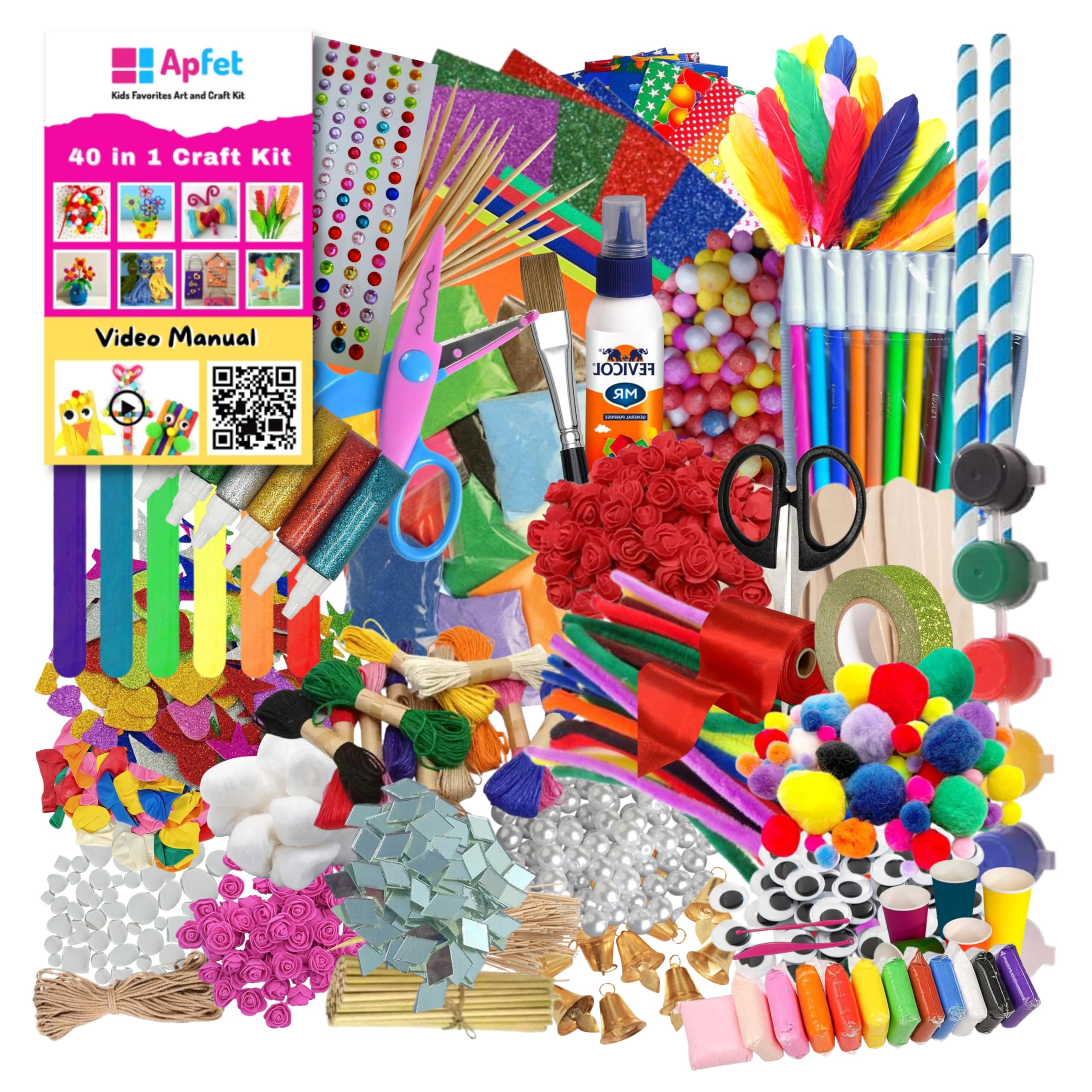 Art and Craft Kit 40 in 1 DIY Combo Kit for Kids | Art & Craft Supplies, DIY Creative Activity | Craft Kit for All Ages 6-16 Years Old | Ideal for Gift, Group and Fun Activity, Multicolour (B0D6WKMY9H) Amazon Price History, Amazon Price Tracker