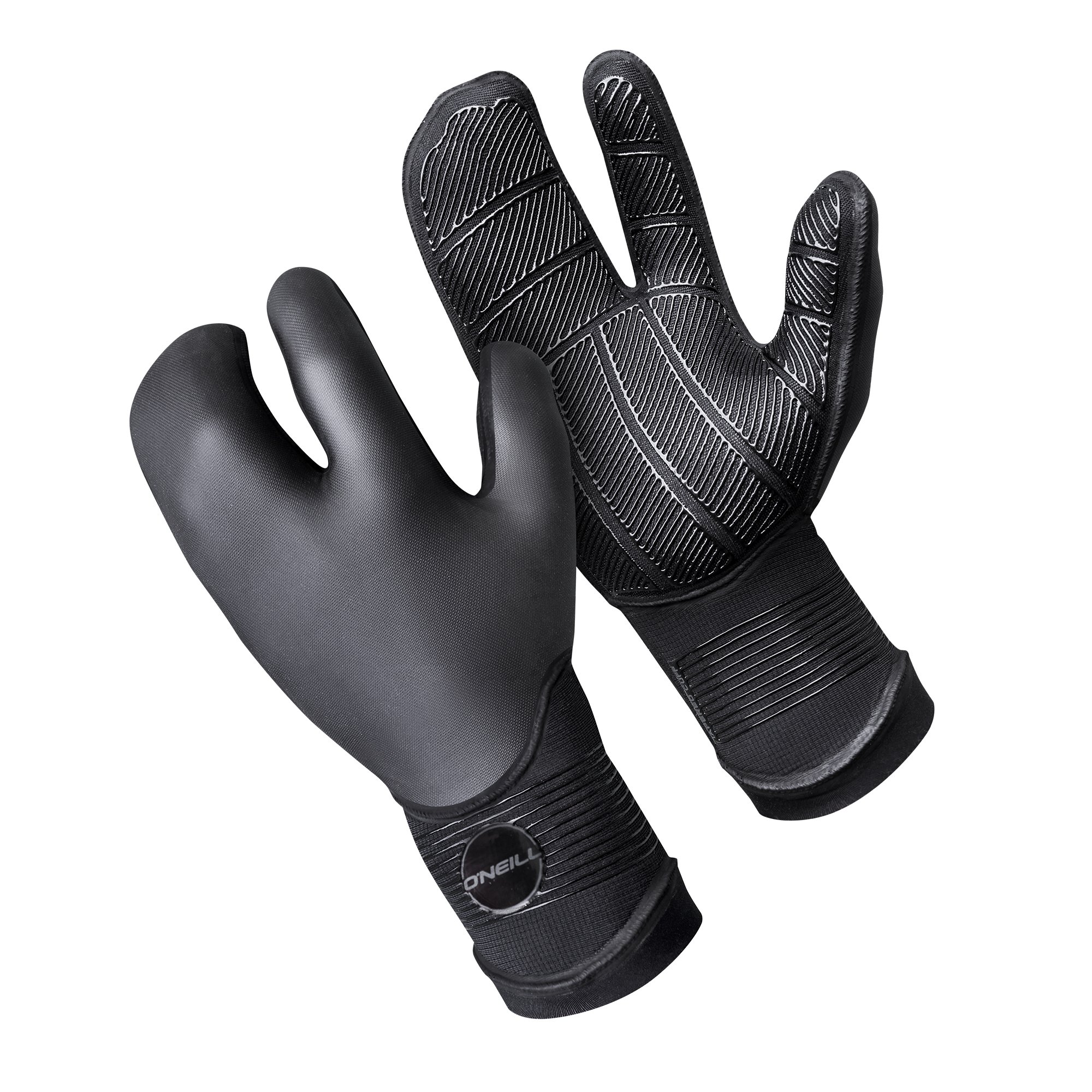 O'NEILL Psycho 5MM Double Lined Neoprene Wetsuit Lobster Gloves Black - Adults Unisex - 100% Sealed - Tacky grip - - Size - S