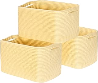 MINTWOOD Design 3-Pack Decorative Woven Storage Baskets for Shelves, Cub...