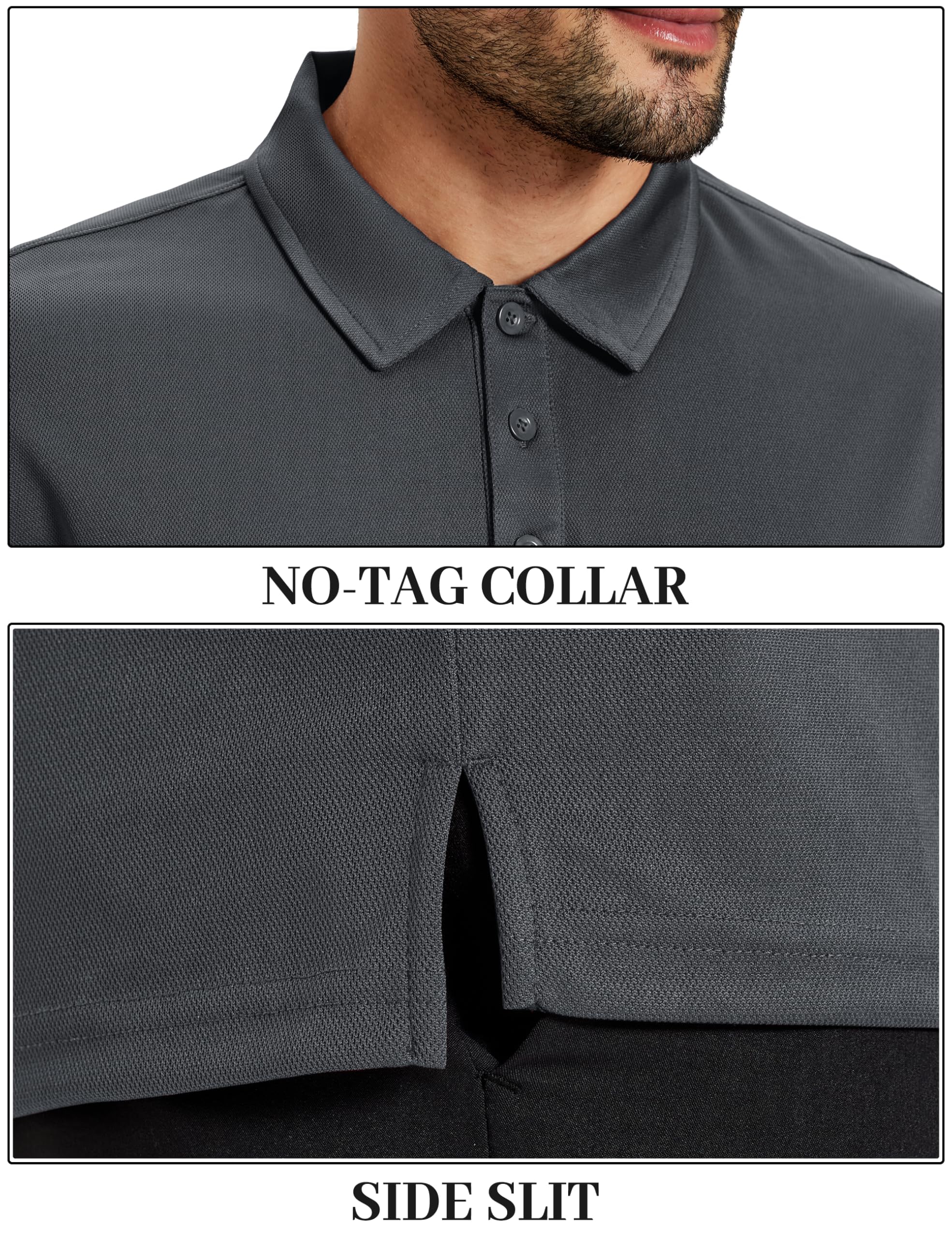 TACVASEN Polo de manga corta para hombre, camiseta funcional para golf, transpirable, de secado rápido