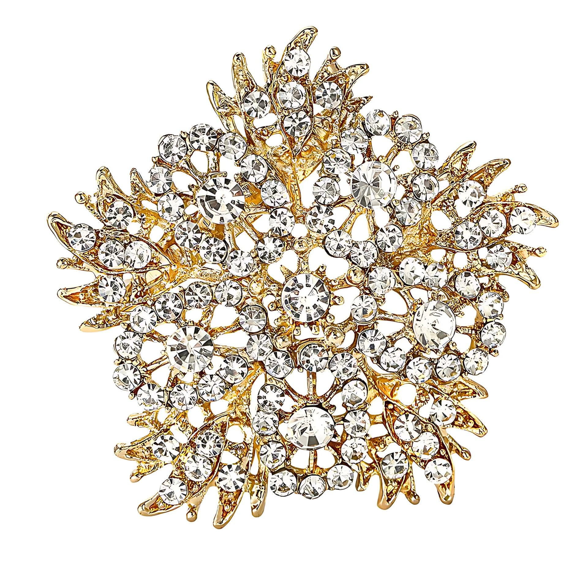 Shimmering Bloom Crystal Studded Flower Brooch Cum Saree Pin For Women (Brooch0640) 1 Pc-image-39
