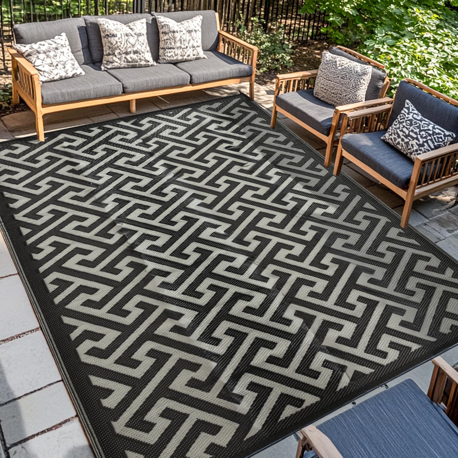 Amazon.com: Waterproof Outdoor Rug 9x18 ft, Reversible Plastic