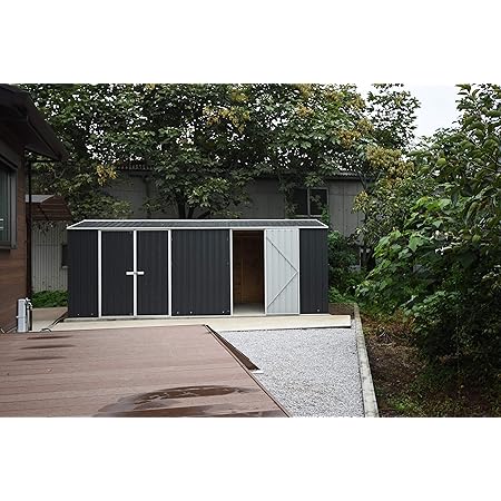 Amazon おしゃれなユーロ物置6030hk3ウッドランドグレー 物置 倉庫