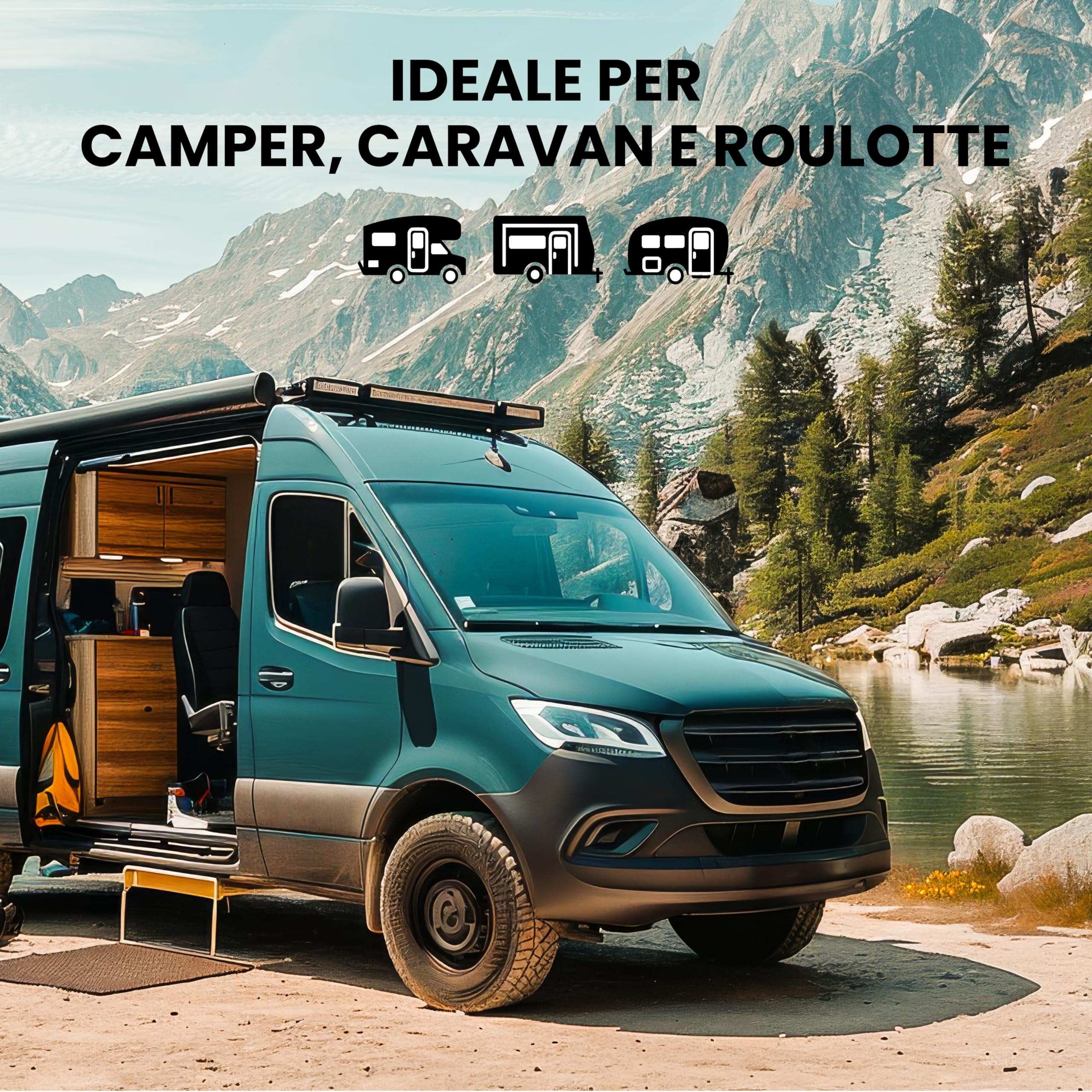 Midland - Wireless RV Cam Telecamera Retromarcia Auto, Camper, Roulotte e Altri Veicoli - Telecamera per Auto con Angolo di Visione 120°, LED IR, Facile Installazione Senza Forature, Monitor Incluso