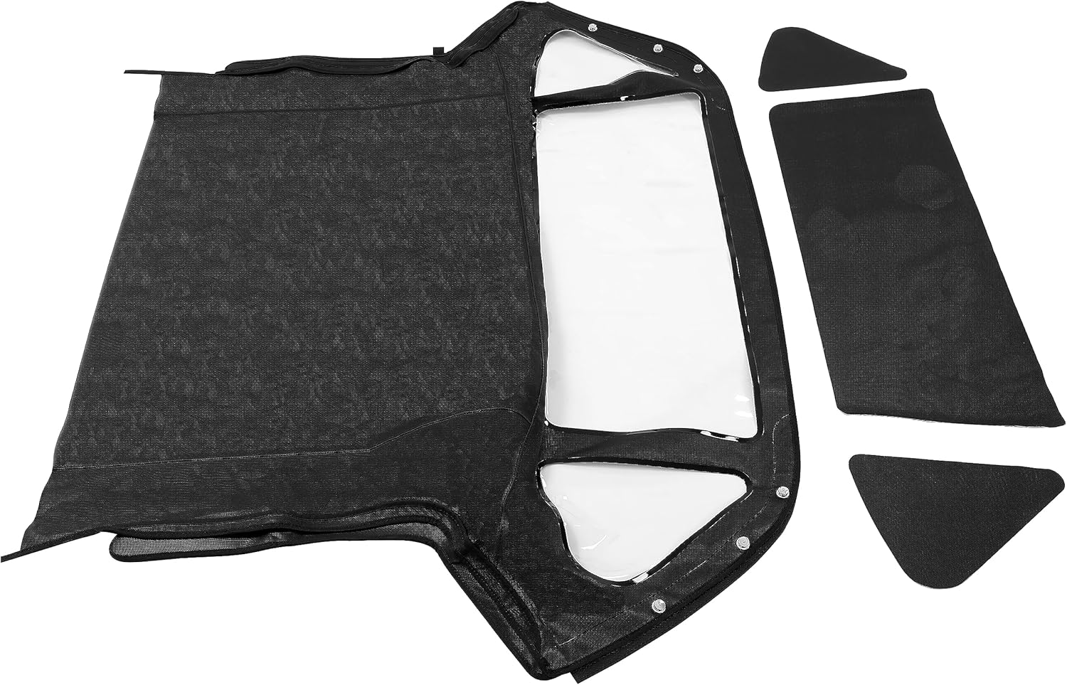 HECASA Convertible Soft Top Compatible with 1970-1980 MG Midget Soft Roof Replacement with Clear Plastic Window, Premium Grade Sailcloth Vinyl Black