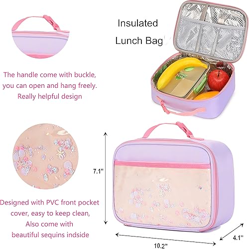 Miniatura 6 de Gazigo Mochila para niñas, escuela primaria, mochila de conejito para niñas, linda mochila para niños y jardín de infantes preescolar, Juego de