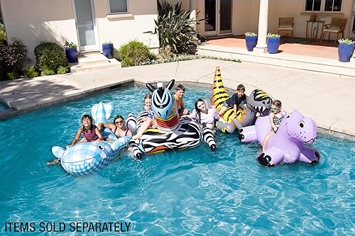 Miniatura 4 de Poolmaster Jumbo Whale Rider - Flotador inflable para piscina, color gris, grande