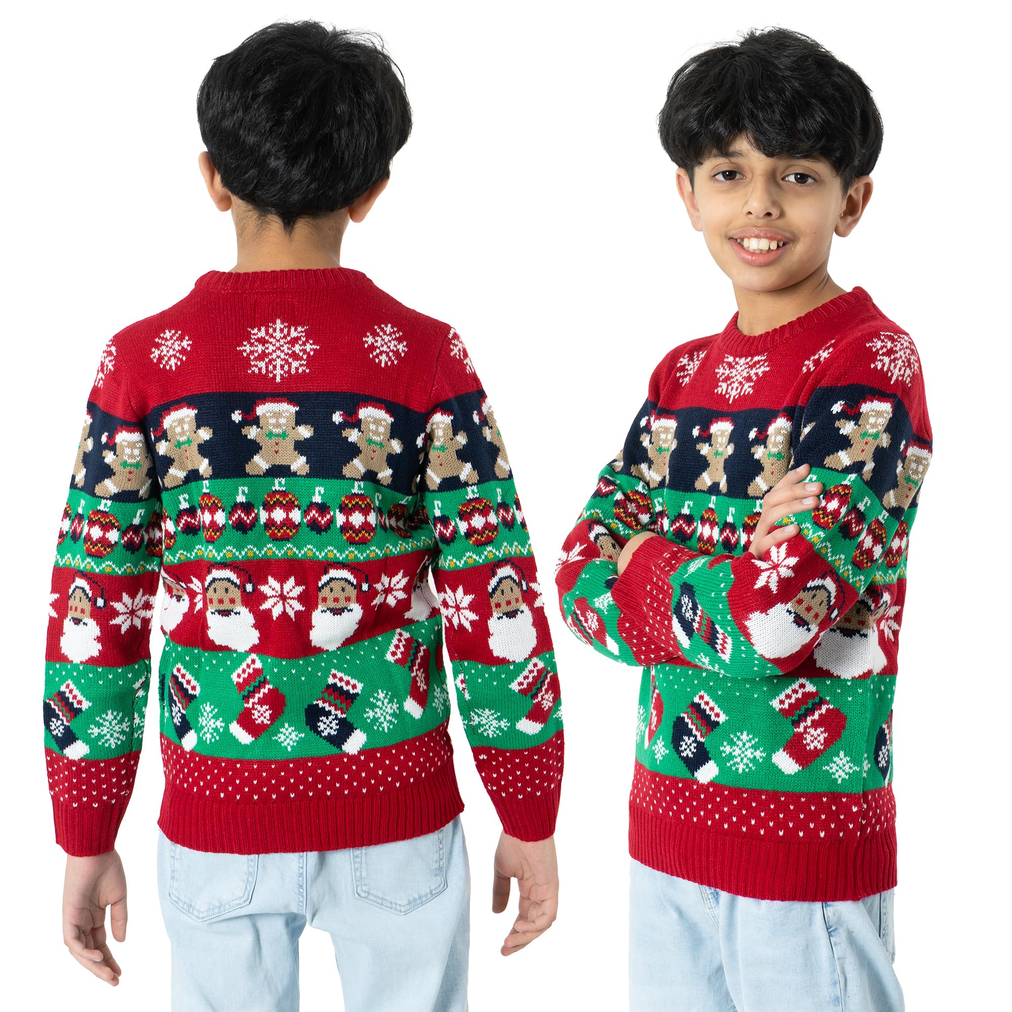 NOROZE Garçons Fille Unisexe Noël 3D Pull Enfants Xams Pullover Pull-Over Père Noël Bonhomme de Neige Renne Manchot