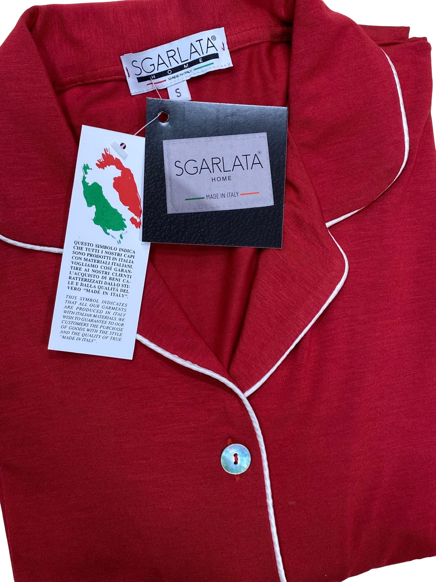 SGARLATA HOME Pigiama da Donna in Viscosa Interamente Abbottonato Art. Giulia