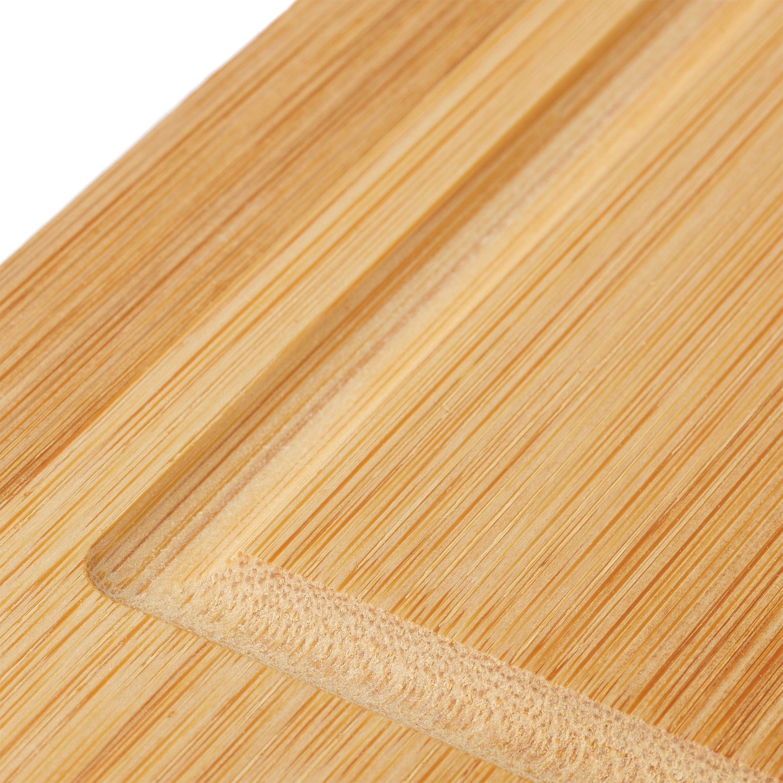 Relaxdays Tabla de Cortar de Bambú, Set 2, Tableros Carnes, Antideslizante, Madera de Cocina XXL, 5x52x29cm, Natural