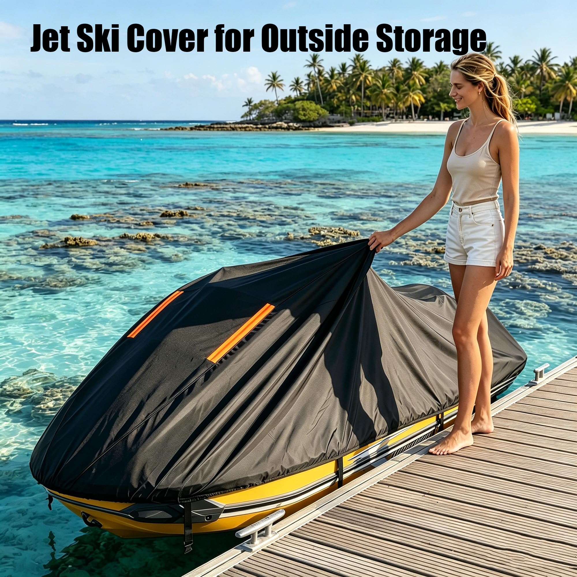 Jet Ski Abdeckungen für Yaaha GP 1300R 丨Bootsabdeckung Persenning 300D Oxford Bootsplane für Motorboote Jetski Abdeckplane Wasserdicht Bootsplane Winterfest