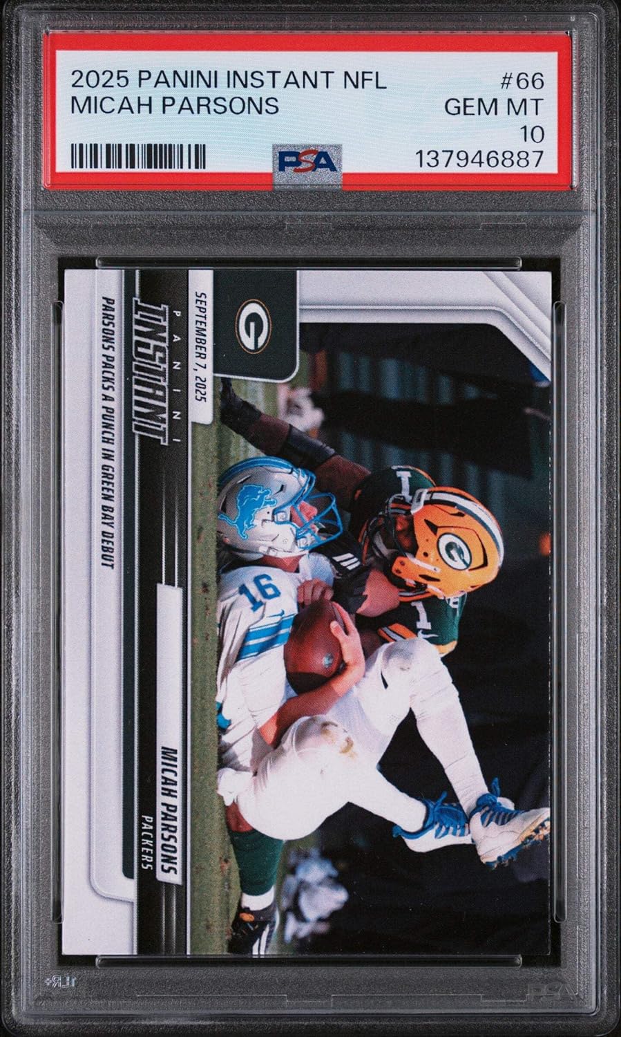 Graded 2025 Panini Instant Micah Parsons #66 Football Card PSA 10 Gem Mint