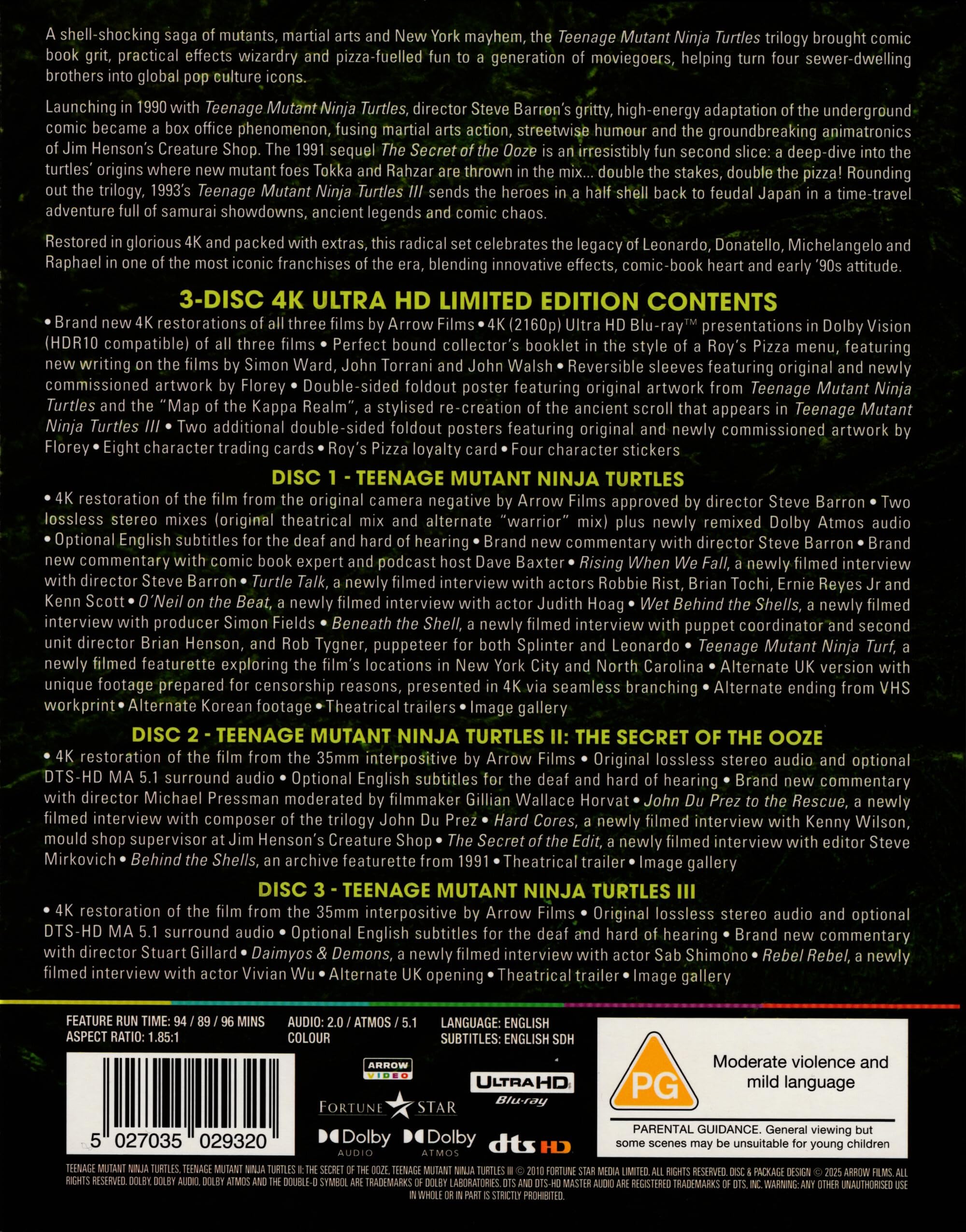 Teenage Mutant Ninja Turtles: Trilogy (Limited Collector's Edition) [3-Disc Set] [4K UHD + Blu-ray] [Region Free]