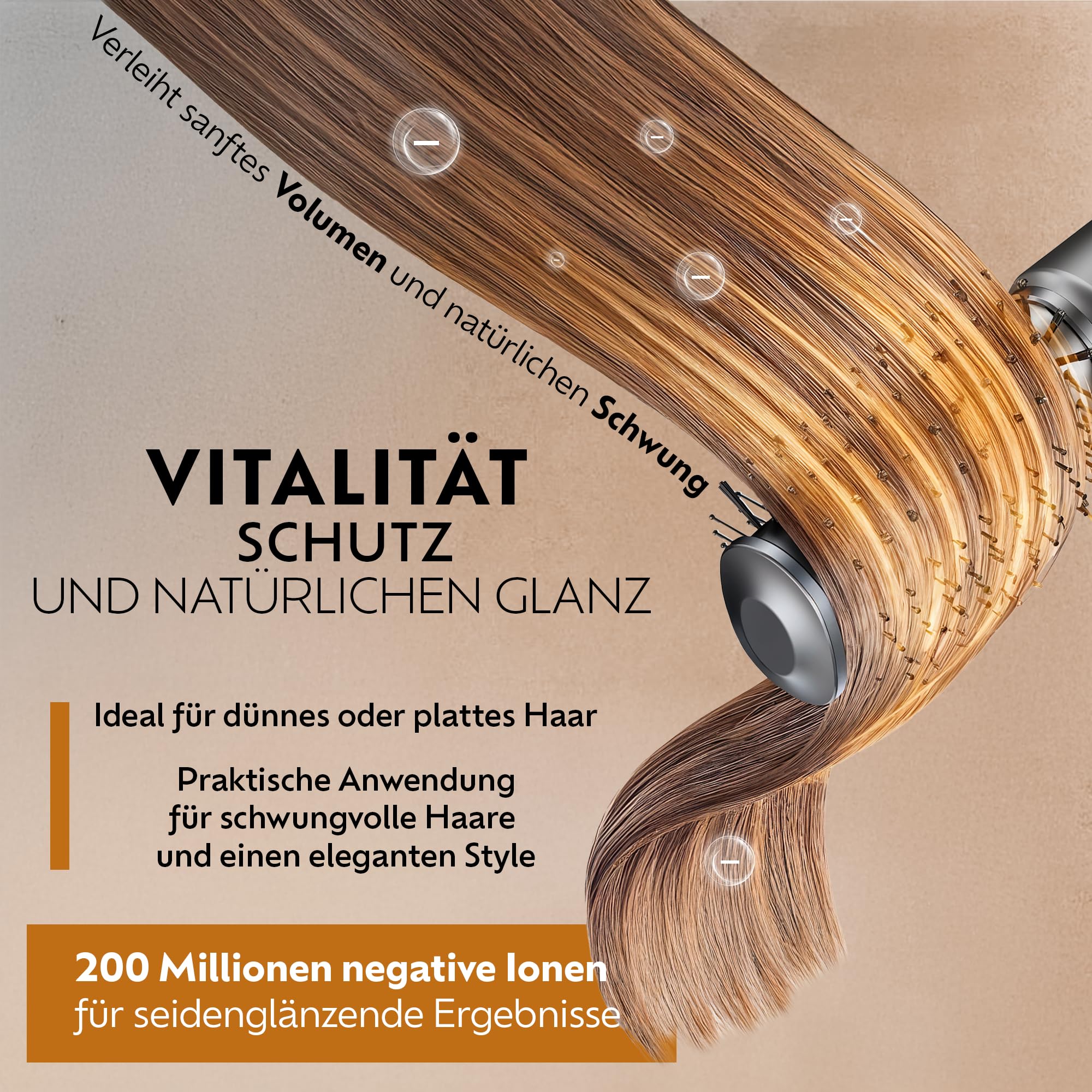 Multistyler 5 in 1 – Lockenstab & Föhnbürste mit 110 000 U/min – Warmluftbürste/Hair Dryer Brush/Air Styler für große Locken, Volumen & glattes Haar – Ionen Haarstyler mit 5 Aufsätzen