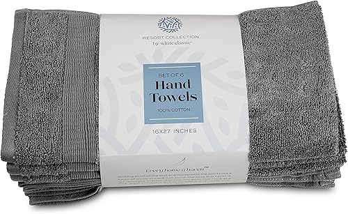 Miniatura 5 de White Classic Resort Collection - Toallas de mano suaves  Toalla de mano de algodón absorbente y felpa de hotel de lujo de 16 x 27 pulgadas 6