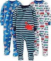 Vista 1 de Simple Joys by Carter's - Pijama de algodón con pies ajustada para niños pequeños y bebés, paquete de 3