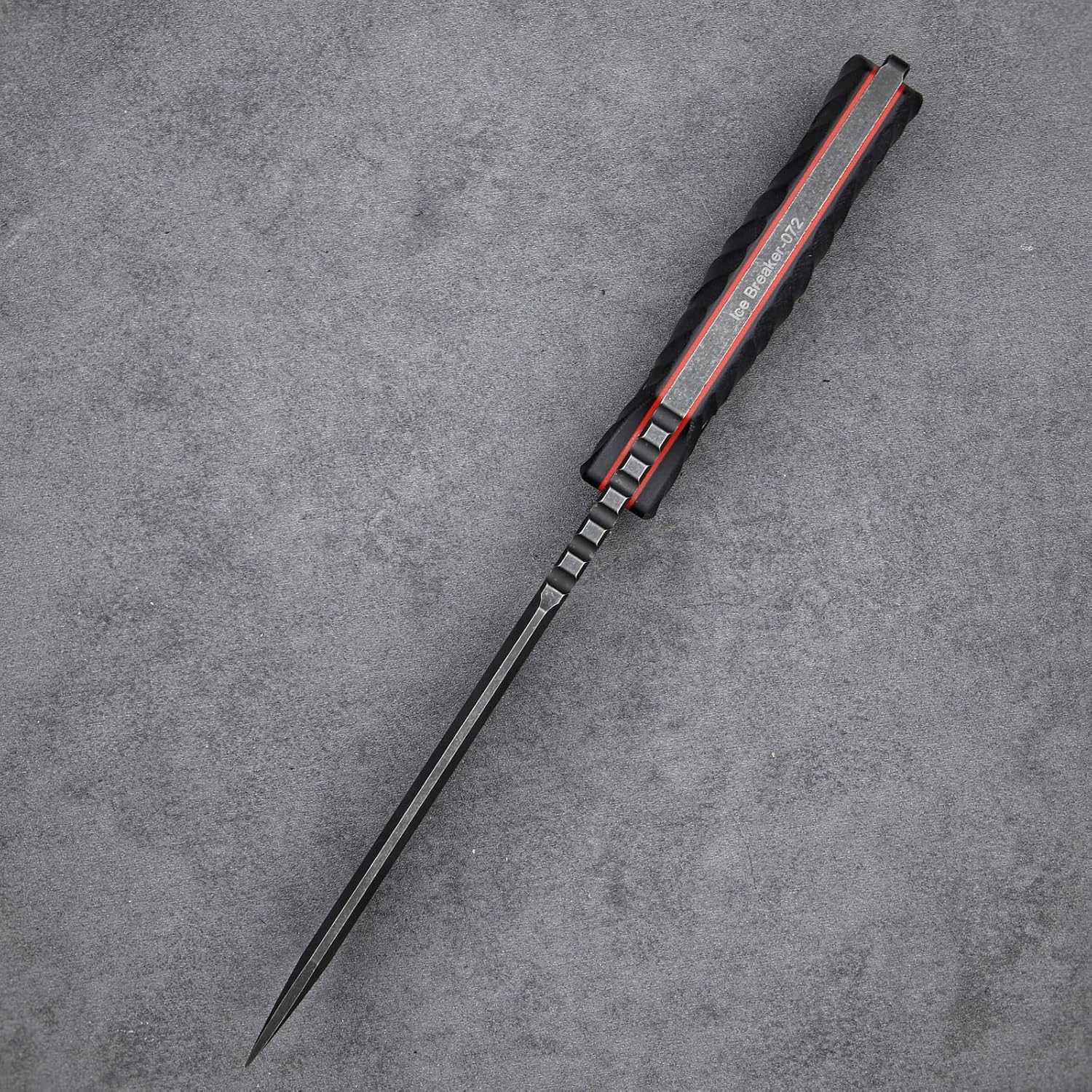 LENGREN【Ice Breaker】 10.8 Inches 6.2MM THK Full Tang Heavy Fixed Blade Hand Drawn Wire Tactical Knife Kydex Sheath and Magnesium Rod for Camping Hiking Hunting