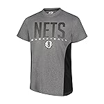 Ultra Game NBA Official Mens Super Soft Supreme T-Shirt - Unisex, Brooklyn Nets, Heather Charcoal, Small