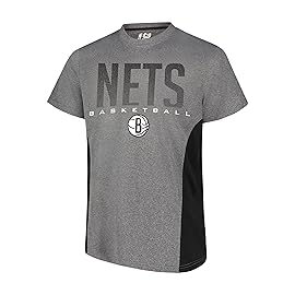 Ultra Game NBA Official Mens Super Soft Supreme T-Shirt - Unisex, Brooklyn Nets, Heather Charcoal, X-Large