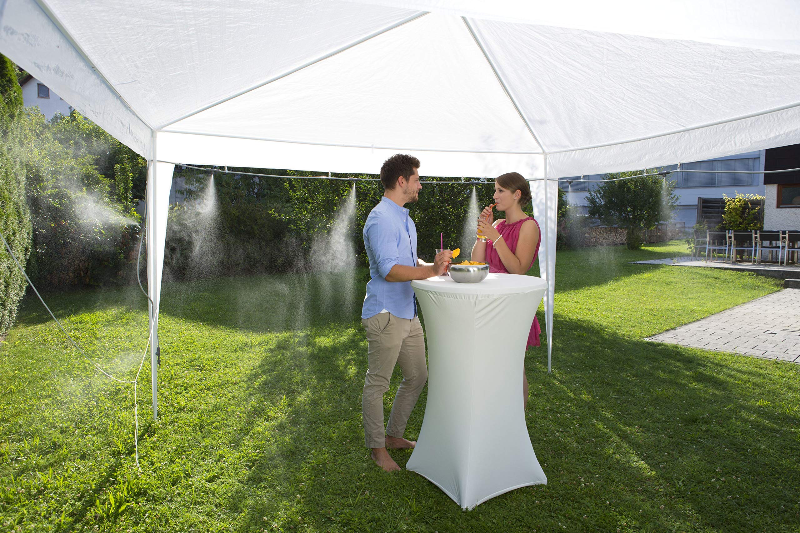 Gardena kit de brumisation pour jardin urbain : rafraîchisseur d'air avec programmateur d'arrosage – pour se rafraîchir quand il fait chaud (13137-20)