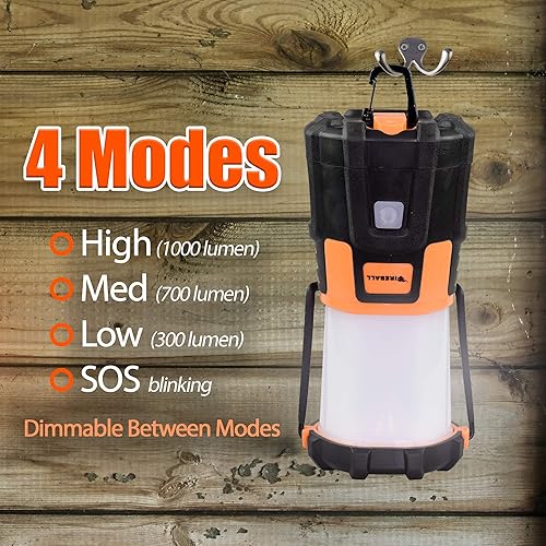 Miniatura 3 de Blazin Fireball - Linterna LED para campamento, 1000 lúmenes, funciona con pilas, para cortes de energía, luz impermeable, 4 modos, tiempo de