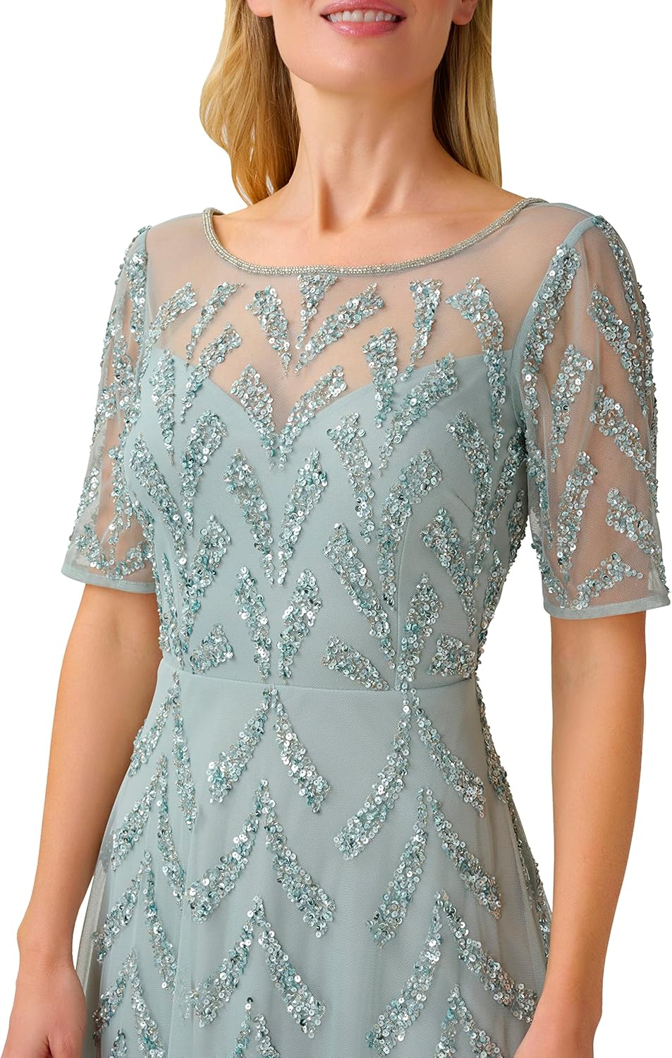 Adrianna Papell Womens Beaded Midi Dress - Image 4