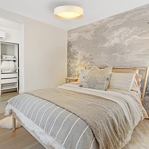 Vista 25 de EGLO Orme - Lámpara LED regulable de techo de 16 pulgadas para sala de estar, dormitorio, pasillo, negro/dorado Negro/Oro