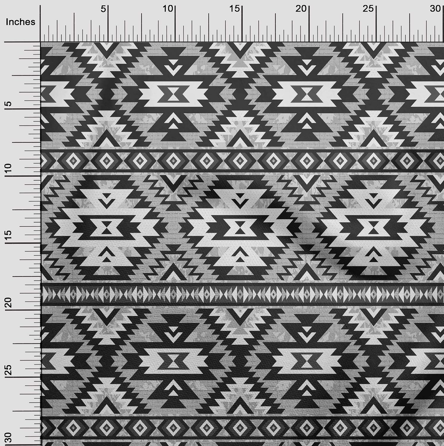oneOone Viscose Chiffon Gray Fabric African Aztech Fabric for Sewing Printed Craft Fabric By The Yard 42 Inch Wide