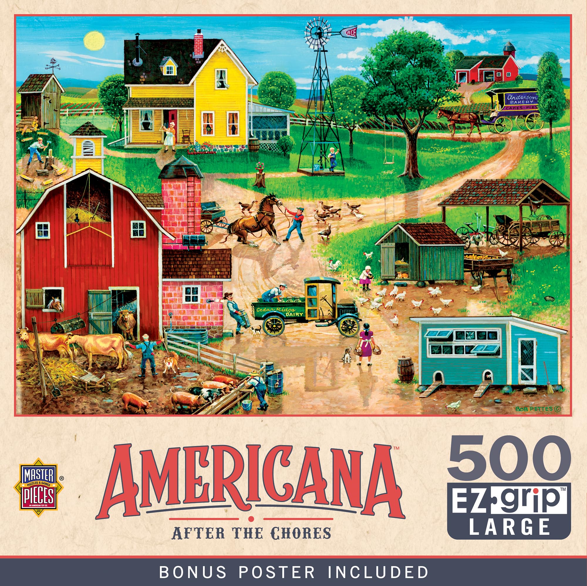 500 Piece EZ Grip Jigsaw Puzzle for Adults, Family, Or Youth - After The Chores - 19.25"x26.75"