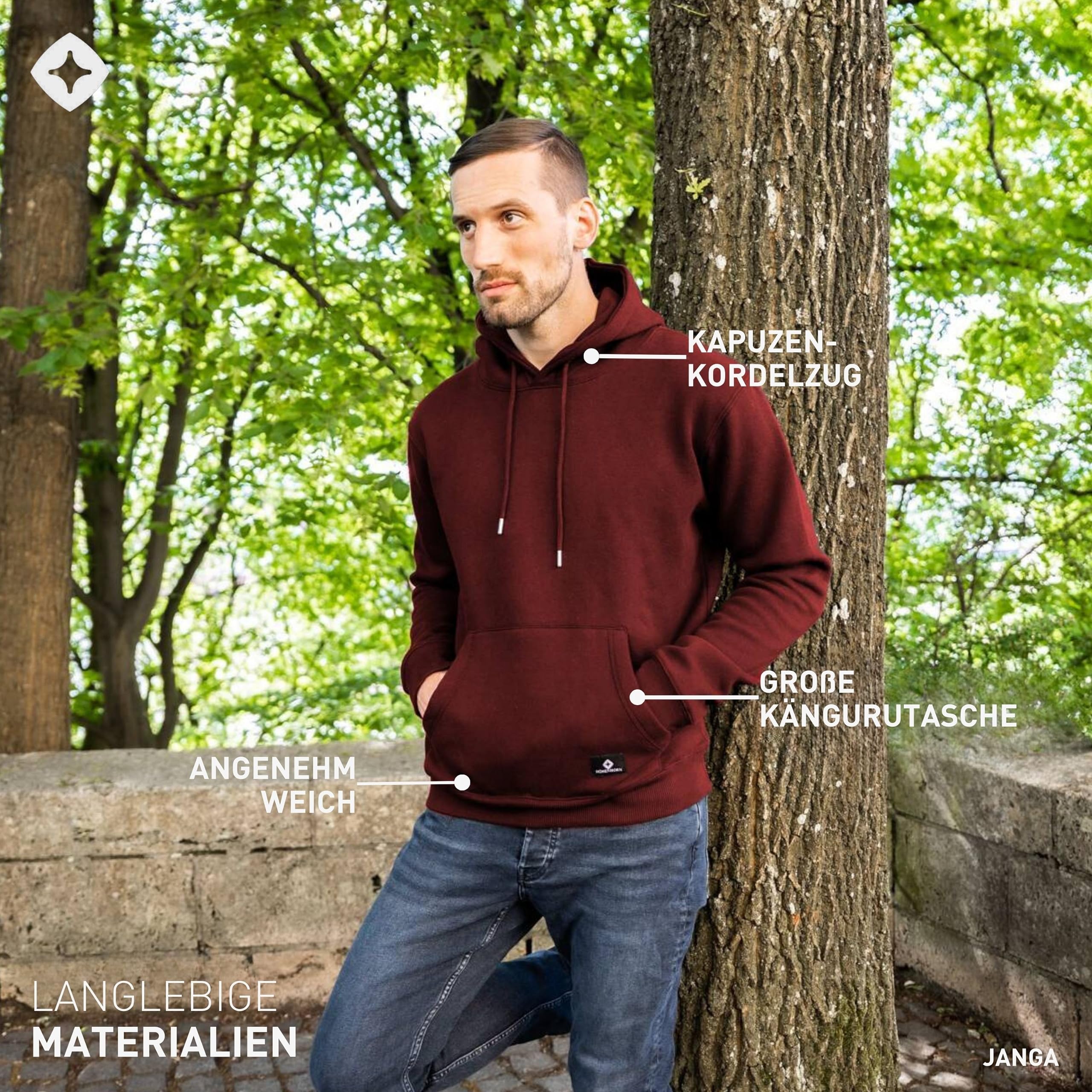 Höhenhorn Janga Hoodie męska bluza z kapturem bluza z kapturem z wysokiej jakości bawełny