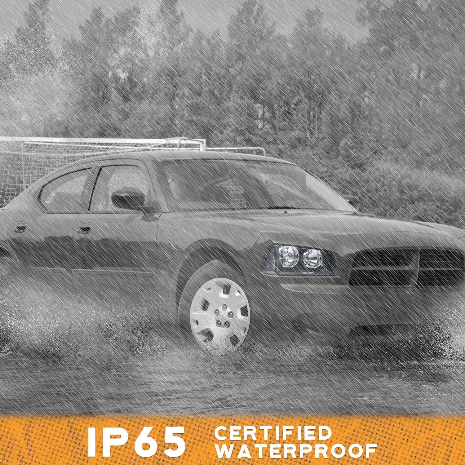 WEELMOTO for 2006-2010 Dodge Charger Headlights Assembly with Black Corner Singal Light, Headlamp Replacement for 06-10 Dodge Charger 4-Door Sedan Models Headlight with Side Marker Corner light