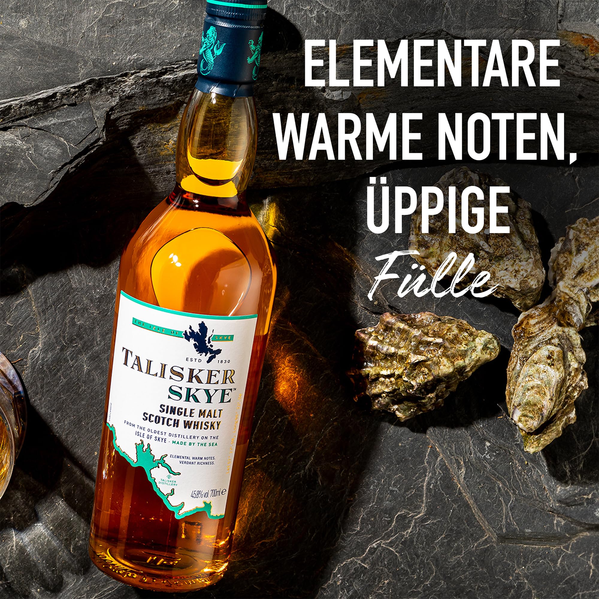 Talisker Skye, Single Malt Scotch Whisky, aromatischer Single Malt, handgefertigt von der schottischen Insel Skye, 45.8% Vol, 700ml Einzelflasche