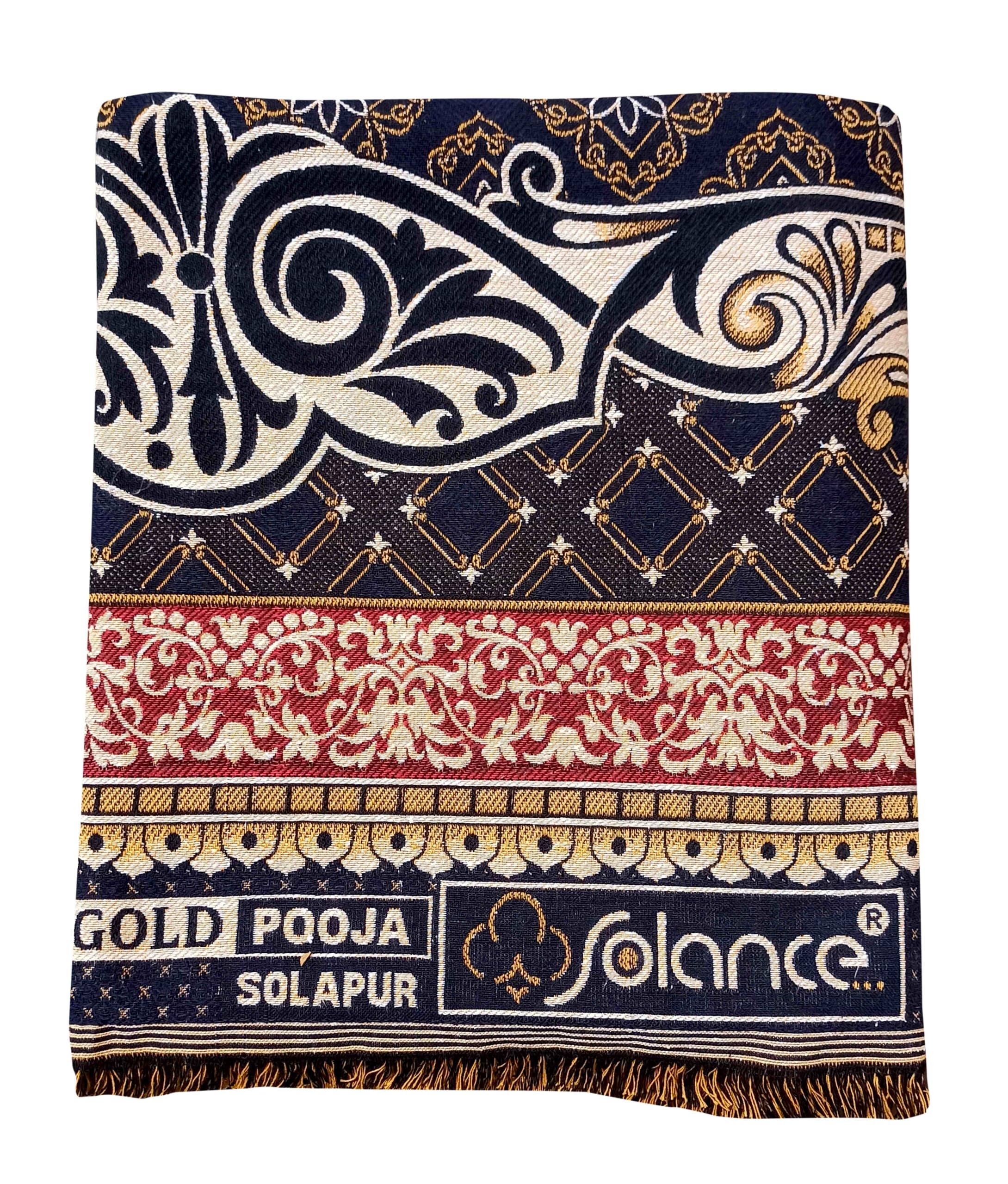 Mandhania Pooja Solapuri Chaddars 100% Cotton Dailyuse Double Bed Blanket Pack of 1 - Multicolor-picture-14