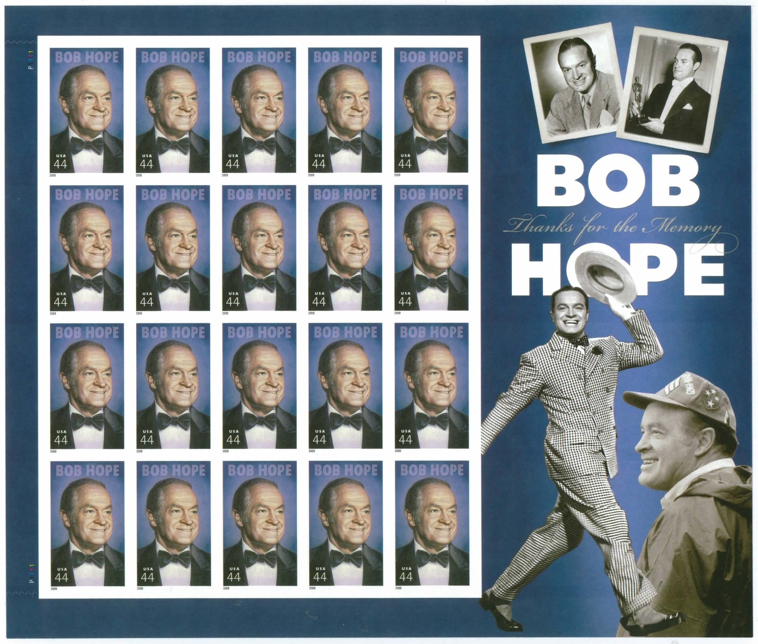 United States Postal Service USPS Bob Hope Thanks for The Memory Mint Sheet of Twenty 44 Cent Stamps Scott 4406