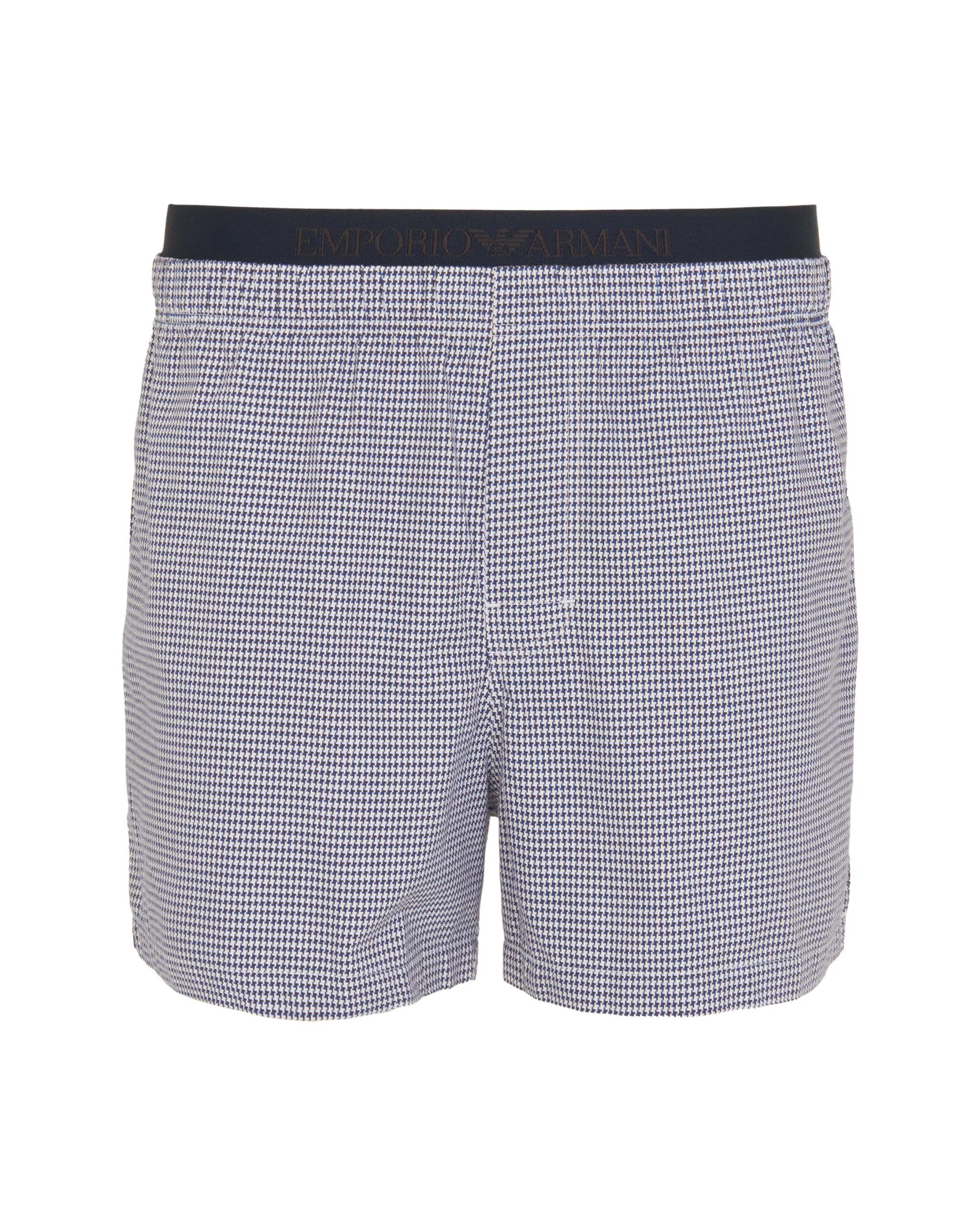 Emporio Armani Man's Yarn Dyed Woven Boxer Violet S
