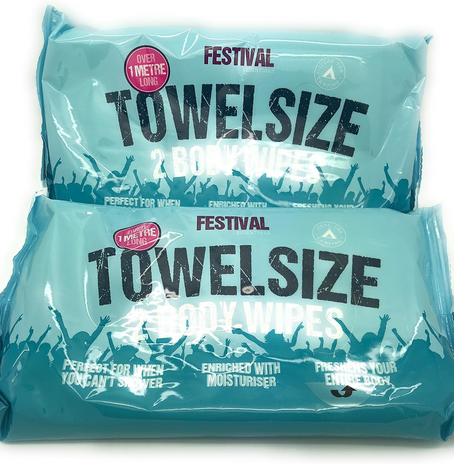 XXL Pre Moistened Shower Towel Large Body Size Wet Wipe pack of 4 OVER ...