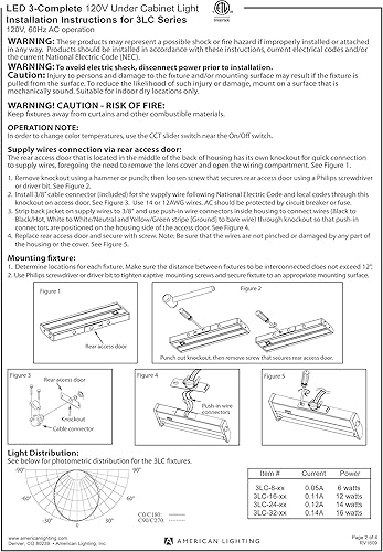 Miniatura 6 de American Lighting 3LC, luminaria para bajomesada con 3 ledes de 3 temperaturas de color diferentes, regulables, de 120 V, Marrón, 3LC-16-DB,