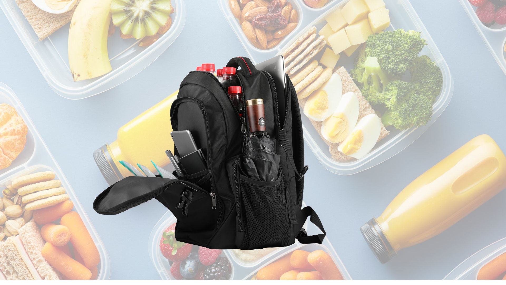 Zaino Termico Frigorifero 22 Litri - Isotermico Per Picnic, Spiaggia E Campeggio, In Tessuto Oxford Impermeabile, Colore Nero