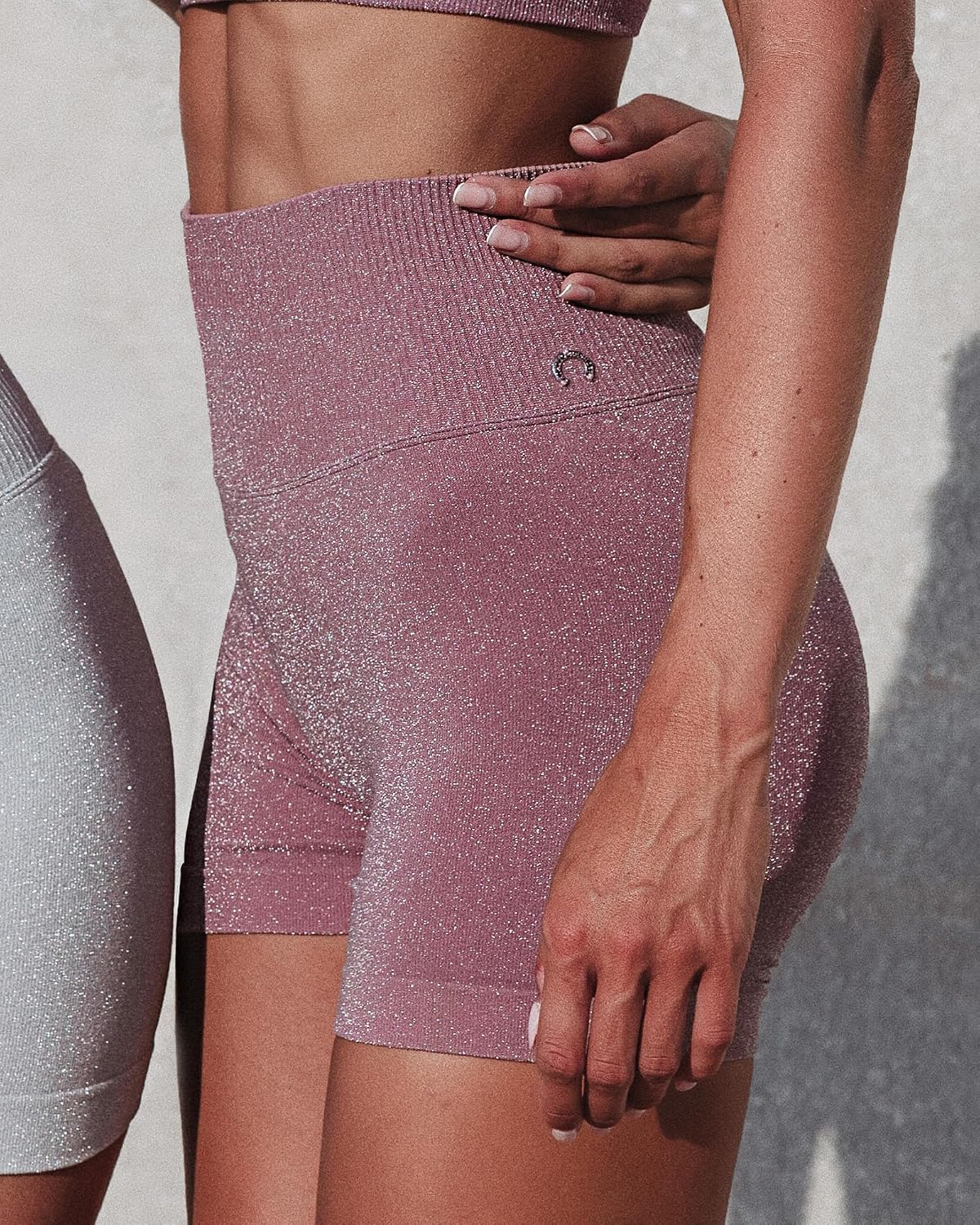 Women’s Super Shiny Workout Shorts High Waisted Tummy Control Seamless Sparkle Yoga Gym Shorts