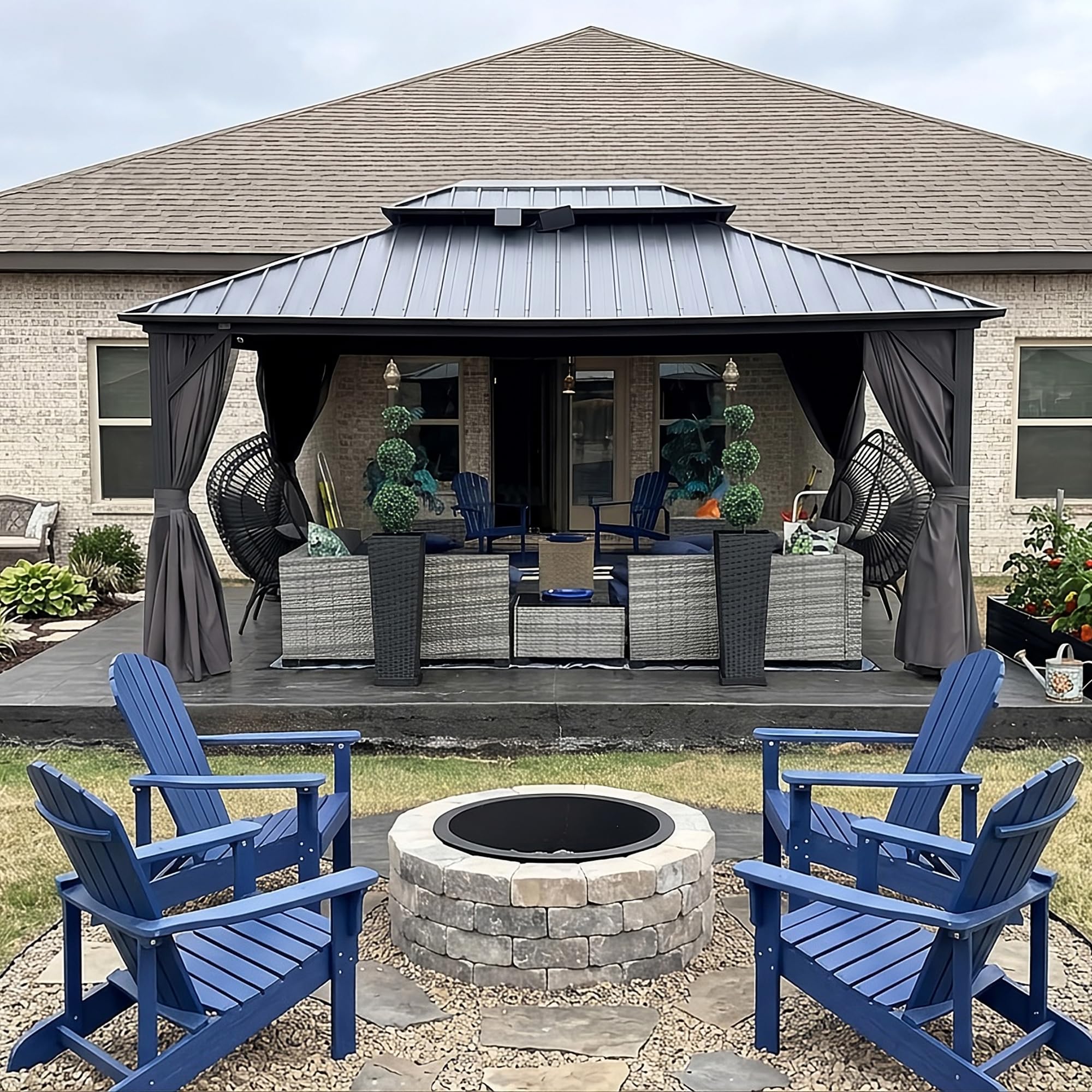 Amazon.com : PURPLE LEAF 12' X 16' Permanent Hardtop Gazebo