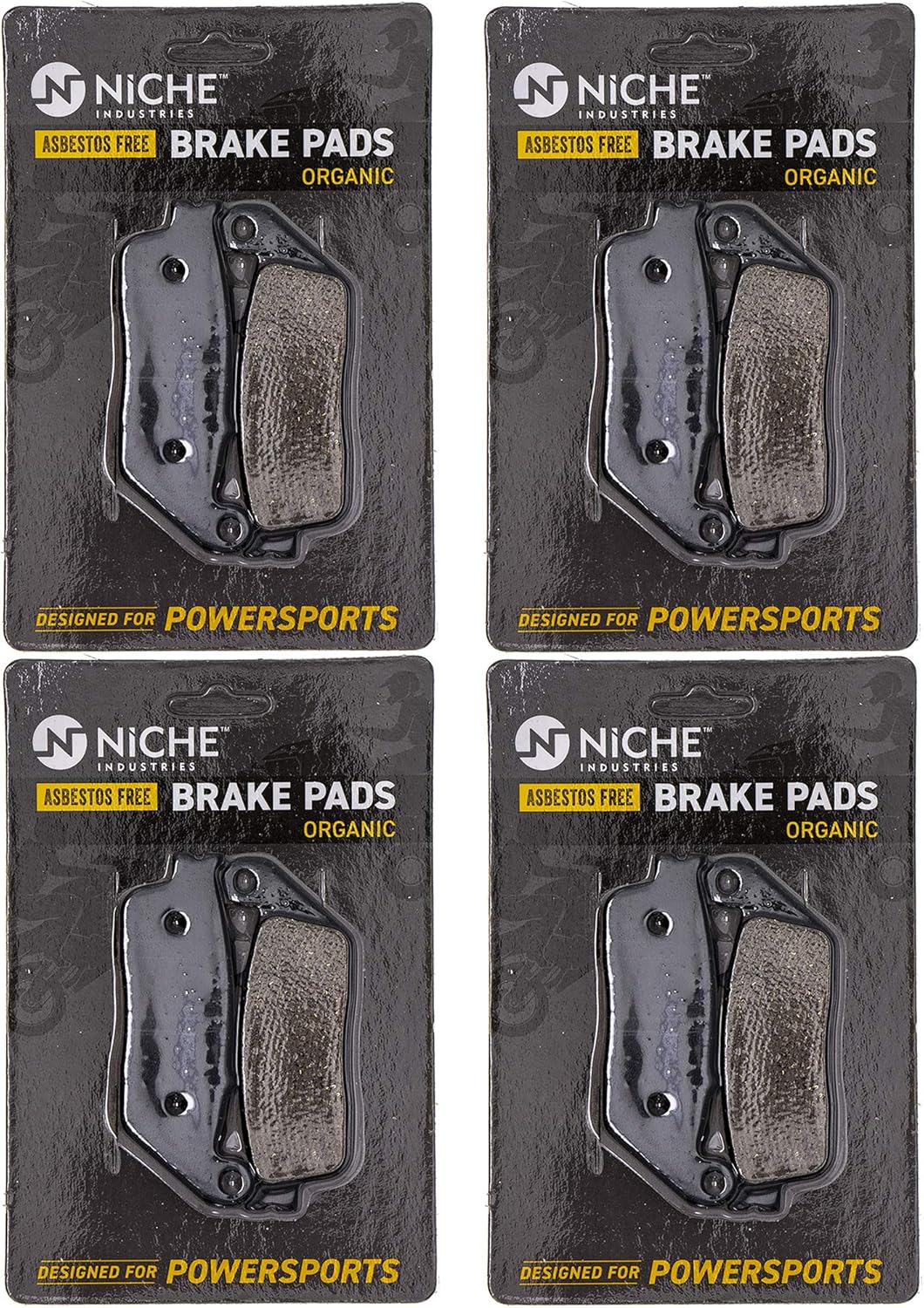 NICHE Brake Pad Set for Honda ST1100 PC800 Suzuki GSX250R Kawasaki Versys 650 Front Rear Organic 4 Pack
