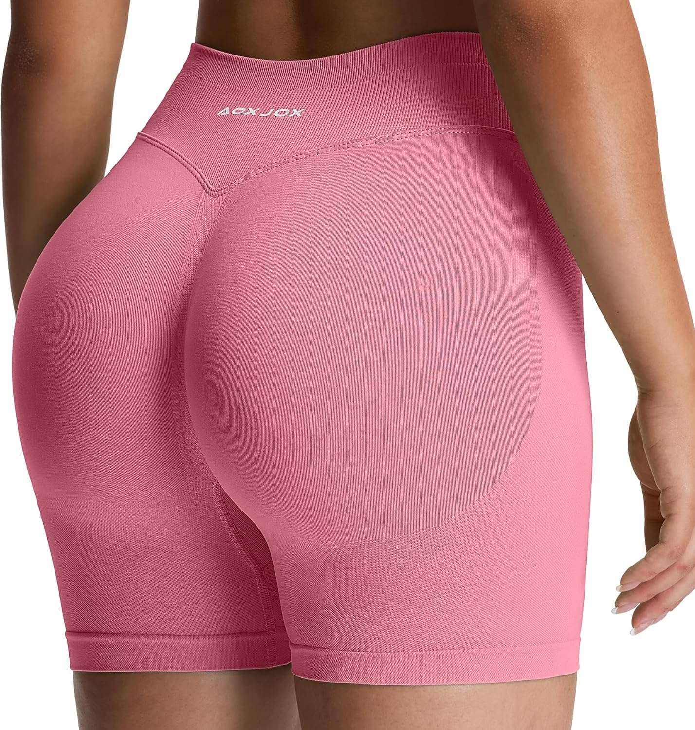 Aoxjox Seamless Biker Shorts for Women Impact Hidden Scrunch Low Waisted Athletic Yoga Short 3.5"/4.5"/5"/6"