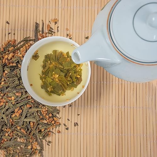 Miniatura 7 de TIAN HU SHAN Genmaicha Té verde con arroz asado, bajo en cafeína, hojas sueltas de 8 onzas (paquete de 1)