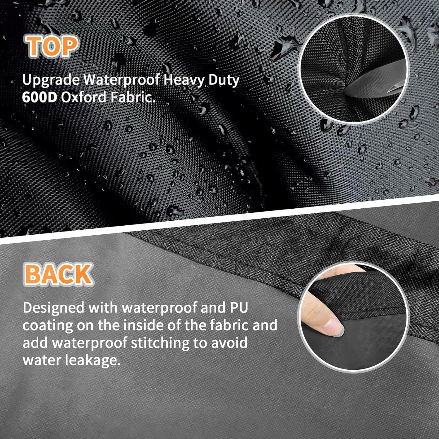 Fire Pit Cover for Ninja Fireside360, 600D Oxford with PVC Backing, Water-Resistant Dust/Leaf Protection, Dual Handles, Dual Drawstring Hem — Fits for Fireside360 Fire Pit/24 D x 29" H