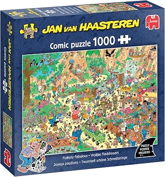 Jan van Haasteren Flutterly Fabulous - 1000 Piece Adults Puzzle, Large 1000 Pc Jigsaw Puzzles - 100% Recycled Cardboard Jigsaws - Fun Brainteasing Adult Puzzle for Birthday & Christmas - 68 x 49cm