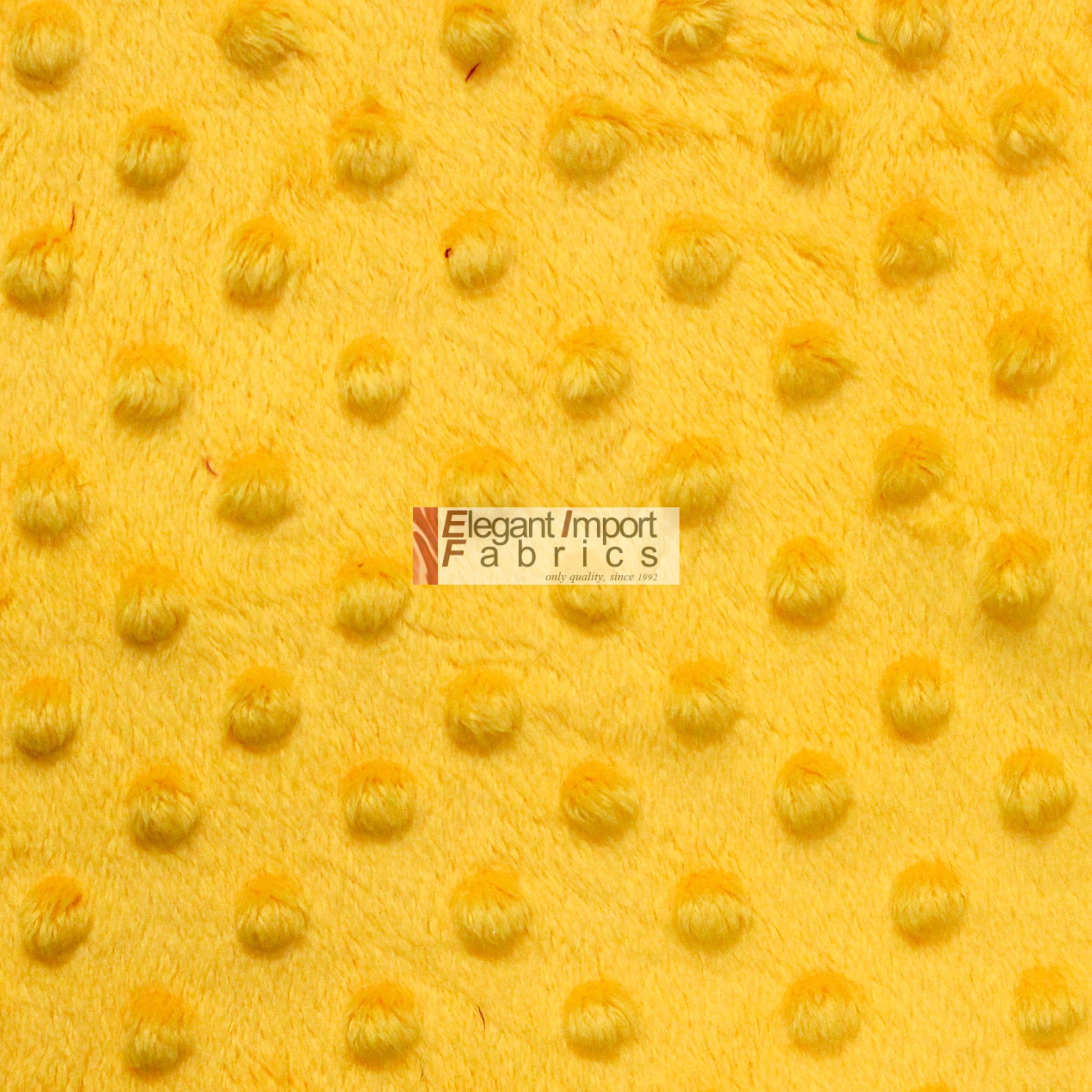 Minky MINKEE Chenille DOT Soft Fabric Cuddle 38 Color 60"W SEW Craft by The Yard (Canary Yellow)