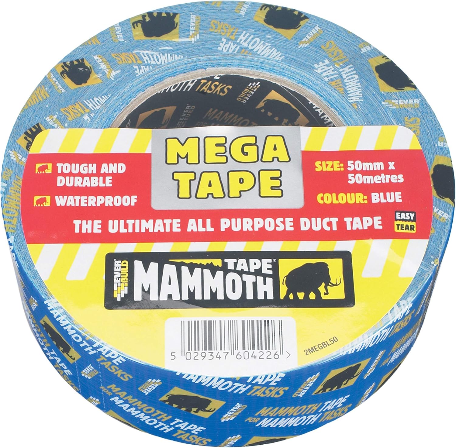 Everbuild 2MEGBL50 Mammoth Mega All Purpose Duct Tape, Blue, 50 mm x 50 m