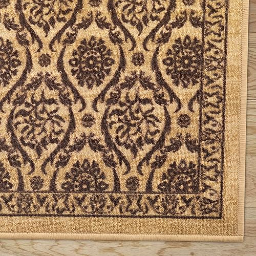 Miniatura 141 de Antep Rugs - Alfombras antideslizantes (antideslizante) 4 x 6 con parte trasera de goma floral geométrica de bajo perfil para interiores