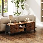 CAIYUN TV Stand with Storage, TV Cabinet, TV Table 55 Inch with Drawers for 60 65 Inch TV, TV Console Table, TV Bench for Living Room, Bedroom(Brown,55 Inch)